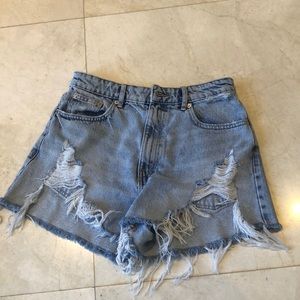 Zara high waisted denim shorts